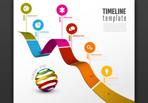 Colorful Timeline Infographic Layout