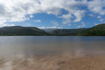 Landscape of Natures Valley estuary and mountains