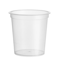 Plastic cup disposable dessert glass (with clipping path) isolated on white background