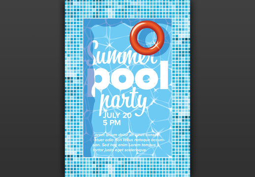 Summer Pool Party Poster Layout