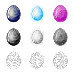 Isolated object of animal and prehistoric logo. Set of animal and cute  vector icon for stock.