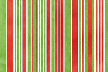 Watercolor red and green striped background.