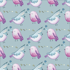 BIRDS SEAMLESS REPEAT PRINT PATTERN TILE