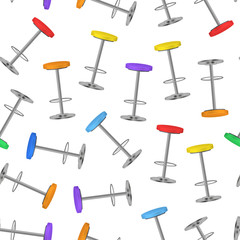 Realistic Detailed 3d Bar Stools Seamless Pattern Background. Vector
