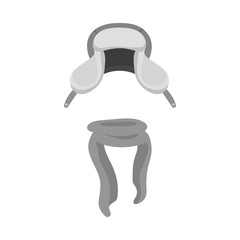 Vector illustration of hat  and fur sign. Set of hat  and kids stock vector illustration.