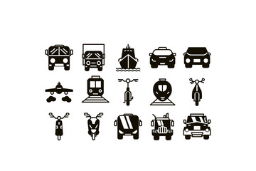 vector transport icon bundle 
