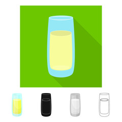 Isolated object of juice and plant icon. Collection of juice and glass stock vector illustration.