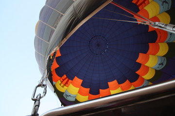 Hot air balloon inflating