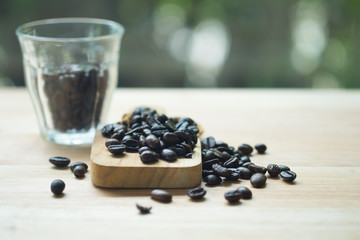 Heap of roasted coffee beans