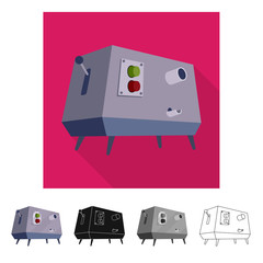 Isolated object of juicer and machine sign. Collection of juicer and metal stock symbol for web.