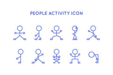 people activity icon set bundle