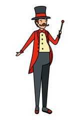 circus magician with hat and wand