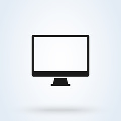 Desktop computer flat style. illustration icon isolated on white background.