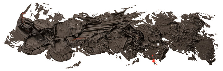 Black long oil texture paint stain brush stroke, hand painted, isolated on white background. EPS10 vector illustration.
