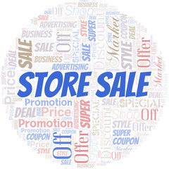 Store Sale Word Cloud. Wordcloud Made With Text.