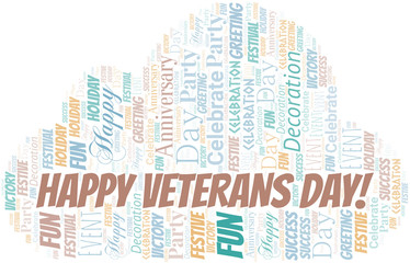 Happy Veterans Day! Word Cloud. Wordcloud Made With Text.