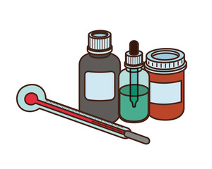 medicine drugs on white background