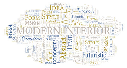 Obraz premium Modern Interior word cloud. Wordcloud made with text only.