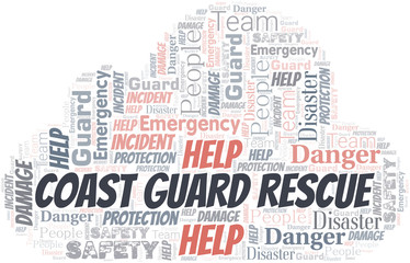 Coast Guard Rescue Word Cloud. Wordcloud Made With Text.