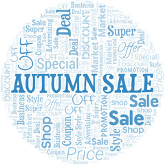 Fototapeta premium Autumn Sale Word Cloud. Wordcloud Made With Text.