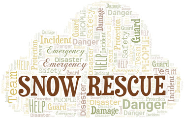 Snow Rescue Word Cloud. Wordcloud Made With Text.