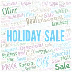 Fototapeta premium Holiday Sale Word Cloud. Wordcloud Made With Text.