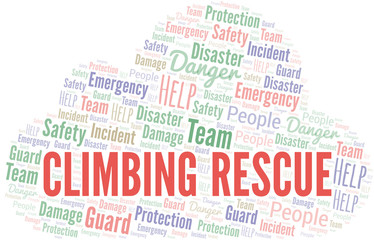 Climbing Rescue Word Cloud. Wordcloud Made With Text.