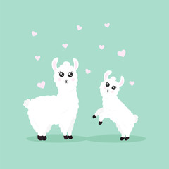 vector, llama or alpaca. Flat Illustration Cute eps 10