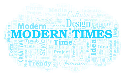 Fototapeta premium Modern Times word cloud. Wordcloud made with text only.