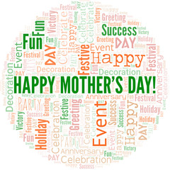 Happy Mother's Day! Word Cloud. Wordcloud Made With Text.