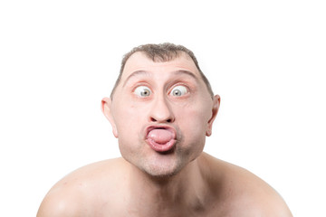 Obraz premium a stupid man's face, the correction in photoshop