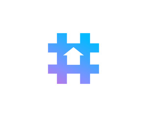 Fototapeta premium Hashtag symbol arrow logo icon design template elements