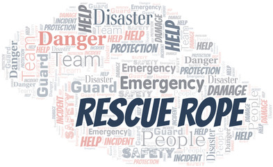 Fototapeta premium Rescue Rope Word Cloud. Wordcloud Made With Text.