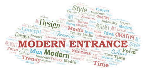 Modern Entrance word cloud. Wordcloud made with text only.