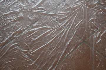 Floor covered with transparent plastic