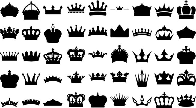 Illustration vector simple crown icon collection