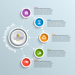 Abstract 3D Paper Infographics. Business template .Vector illustration