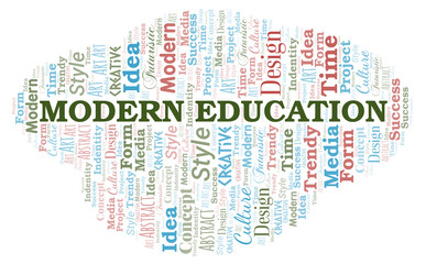 Modern Education word cloud. Wordcloud made with text only.
