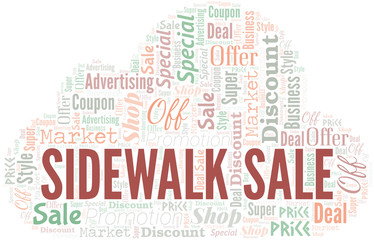 Fototapeta premium Sidewalk Sale Word Cloud. Wordcloud Made With Text.