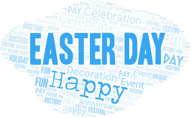 Easter Day Word Cloud. Wordcloud Made With Text.