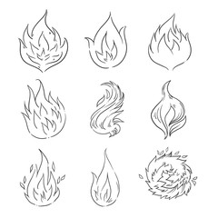 Cartoon flame icons - collection