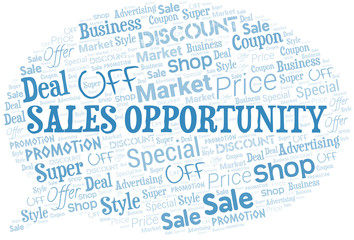 Sales Opportunity Word Cloud. Wordcloud Made With Text.