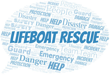 Lifeboat Rescue Word Cloud. Wordcloud Made With Text.