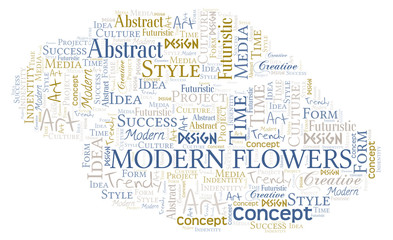 Fototapeta premium Modern Flowers word cloud. Wordcloud made with text only.