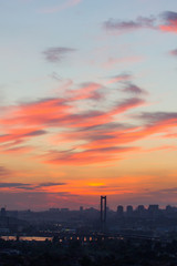 Sunset sky over the city