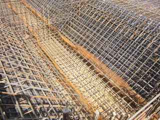 Fototapeta premium Pre-casting of reinforcing mesh for subsequent pouring of concrete