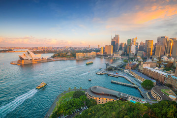 Downtown Sydney skyline in Australia - obrazy, fototapety, plakaty