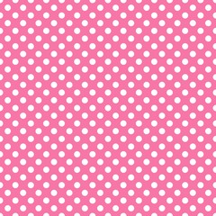 White on pink polka