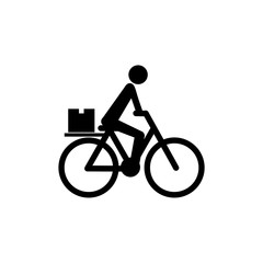 Delivery by bike icon, logo, sign