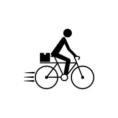 Delivery by bike icon, logo, sign